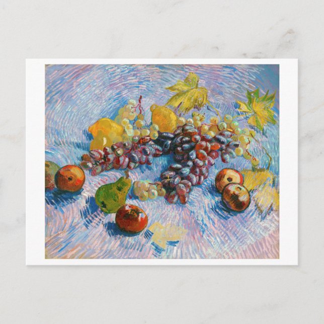 Cartão Postal Uvas, limões, peras e maçãs, Van Gogh (Frente)