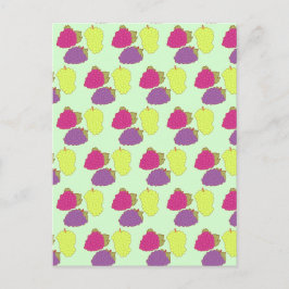 Cartão Postal Uvas Vermelhas, Verdes E Roxas