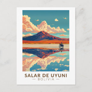Cartão Postal Uyuni Salt Flat Bolivia Viagem Art