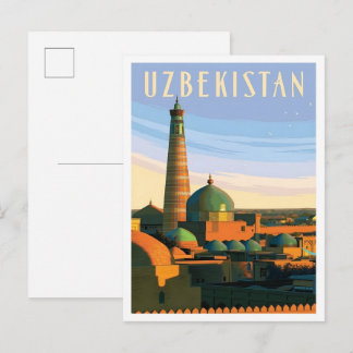 Cartão Postal Uzbekistan Vintage Travel 