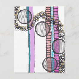 Cartão Postal Vá com o fluxo, cor d'água de abstrato cinza,