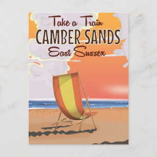 Cartão Postal Vá de trem para Camber Sands Poster de Viagem