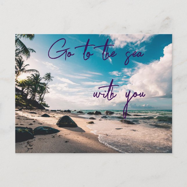 Cartão Postal Vá para o mar (Frente)