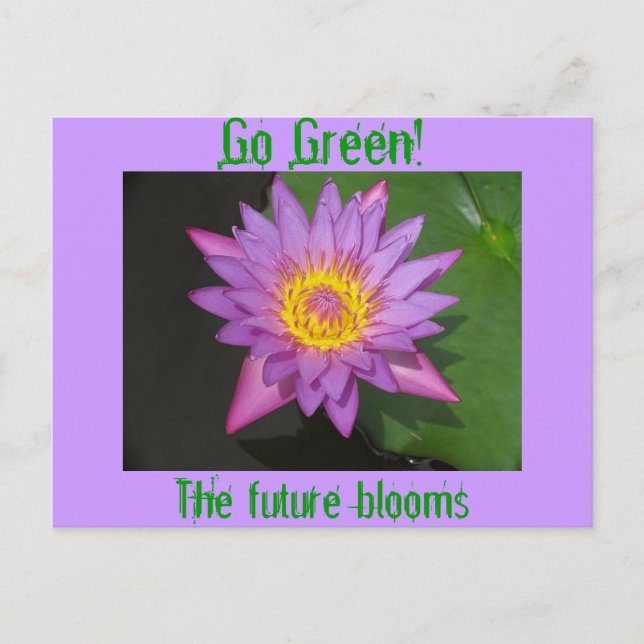 Cartão Postal Vá verde! O futuro floresce (Frente)