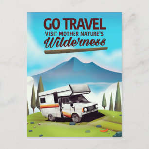 Cartão Postal Vá viajar, Visite a Natureza Selvagem da RV.