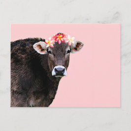 Cartão Postal Vaca Aloha, Lei, Diversão Rosa De Verão