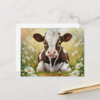 Vaca Bela em um campo de Daisies