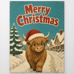 Cartão Postal Vaca das Terras Altas Feriado Estrada Animal Natal