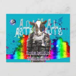 Cartão Postal Vaca de Astronautas Animais
