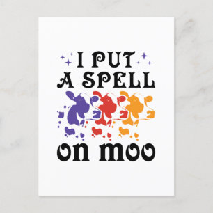 Cartão Postal Vaca do Halloween Eu Coloquei um Feitiço na Moo