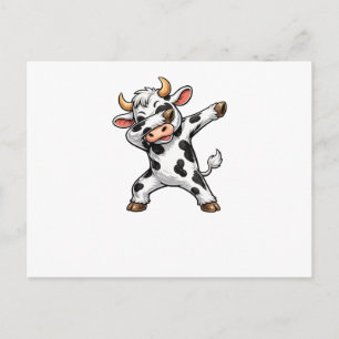 Cartão Postal Vaca engraçada fazendo Dab, Vaca fofa fazendo Dab,