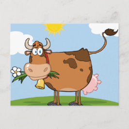 Cartão Postal Vaca Leiteira Marrom
