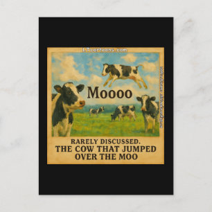 Cartão Postal Vaca Pulou o Moo – Carrinho de Fazenda Caprichoso