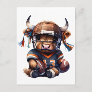 Cartão Postal Vacas De Futebol E De Highland