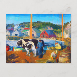 Cartão Postal Vacas, doca de George Wesley Bellows