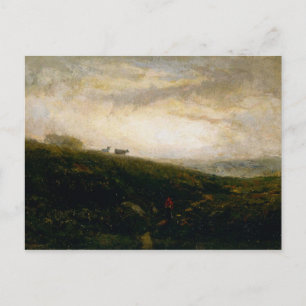 Cartão Postal Vacas em Hillside Decrescente - Edward Banister