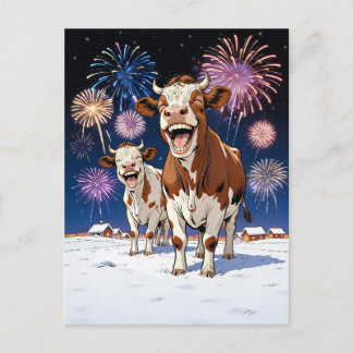 Cartão Postal vacas engraçadas