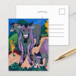 Cartão Postal Vacas no outono Ernst Ludwig Kirchner