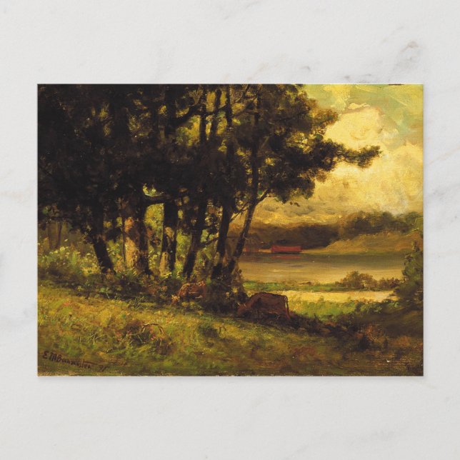 Cartão Postal Vacas varridas perto do rio - Edward Banister (Frente)