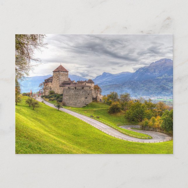 Cartão Postal Vaduz Castle Liechtenstein (Frente)