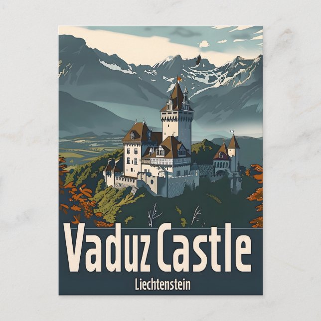 Cartão Postal Vaduz Castle Liechtenstein (Frente)