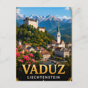 Cartão Postal 📍 Vaduz Liechtenstein Lembrança de Viagem Para Vi
