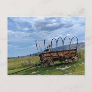 Cartão Postal Vagão de réplica na cidade de Rocks, Idaho