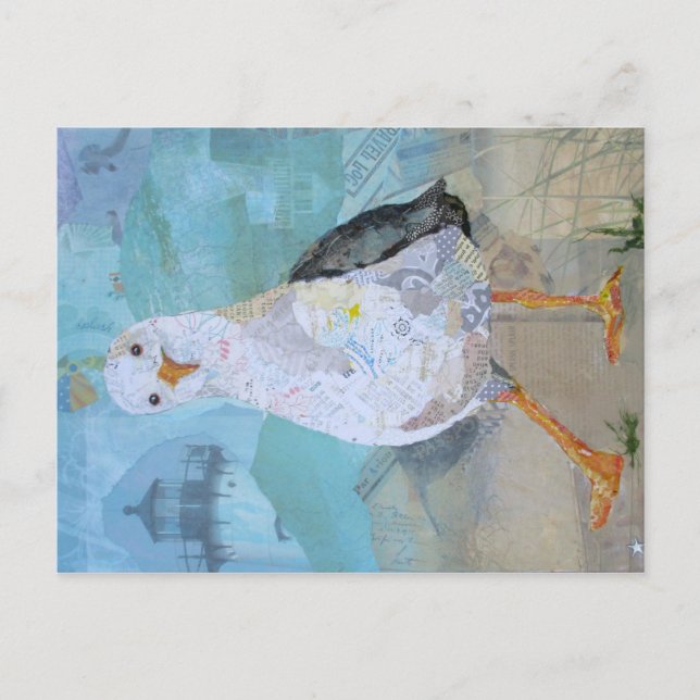 Cartão Postal Vai Comer Isso? - Arte de colagem de casco (Frente)