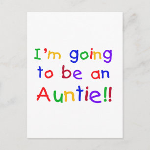 Cartão Postal Vai ser uma tia Primária Colors