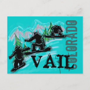 Cartão postal Vail Colorado Snowboarder