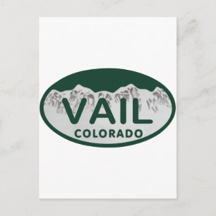 Cartão Postal Vail license oval