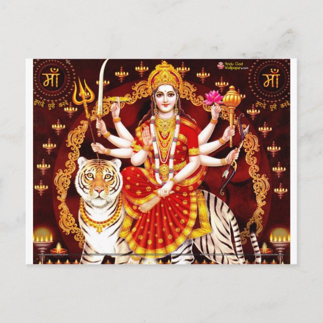 CARTÃO POSTAL VAISHNO DEVI HINDU GODDESE (Frente)