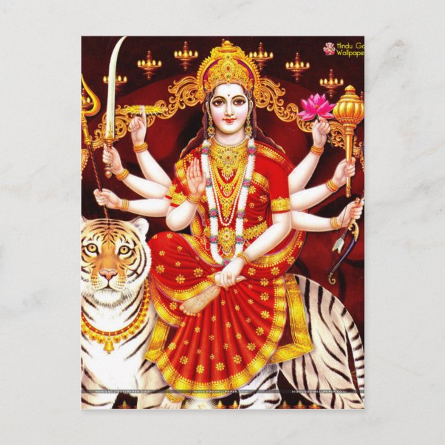 CARTÃO POSTAL VAISHNO DEVI HINDU GODDESE (Frente)