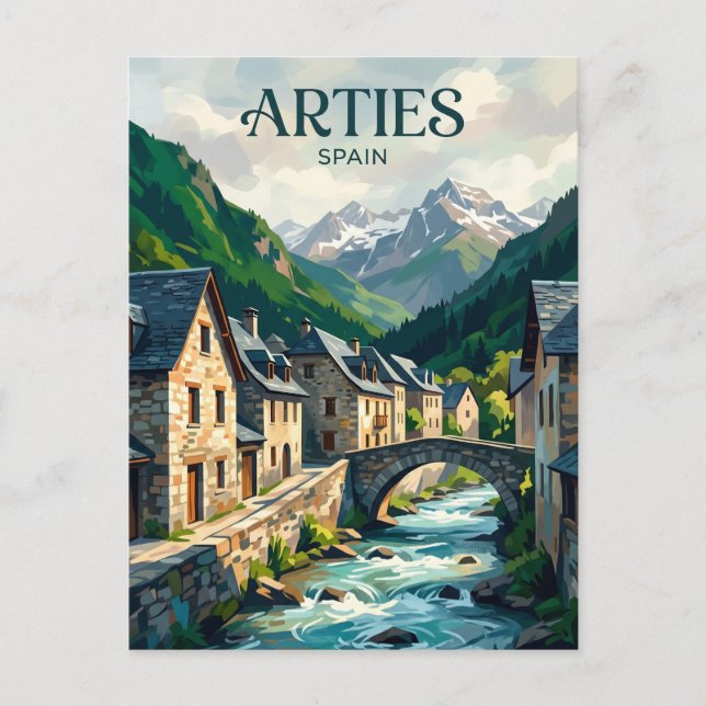 Cartão Postal Val d'Aran - Vila de Arties Espanha (Frente)