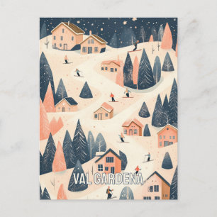 Cartão Postal Val Gardena Itália Ski Resort