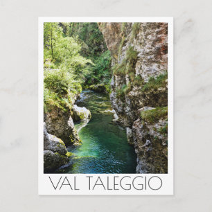 Cartão Postal Val Taleggio valley italian Mountain River