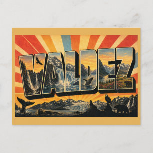 Cartão Postal Valdez Alasca Fjord Glaciar Cachoeira Arte