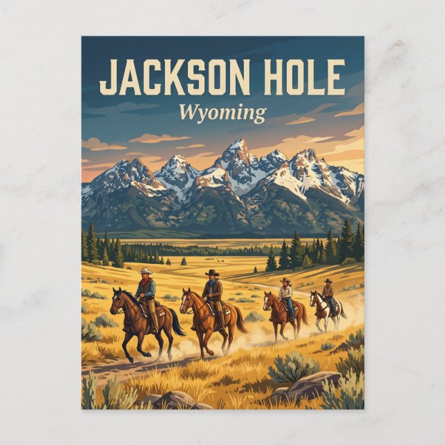 Cartão Postal Vale de Jackson Hole Wyoming (Frente)