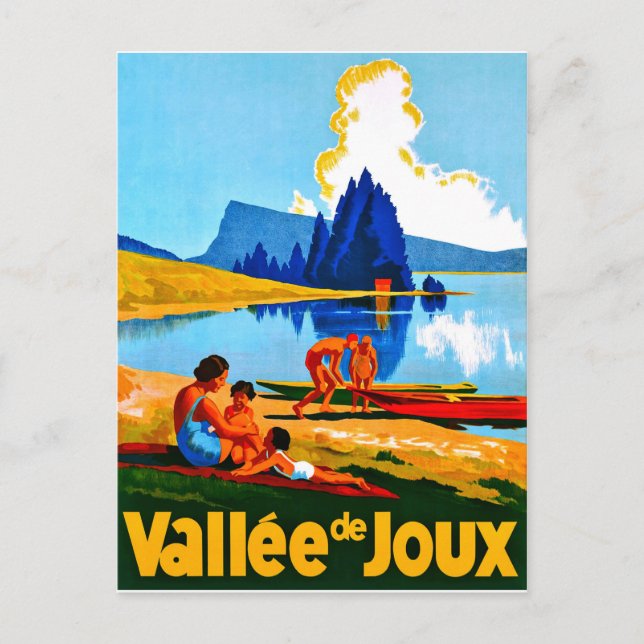 Cartão Postal Vale de Joux, verão na Suíça, vintage (Frente)
