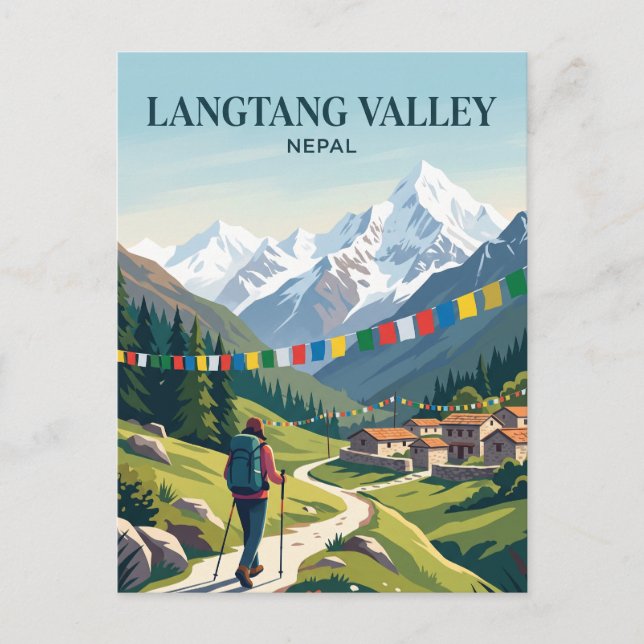 Cartão Postal Vale de Langtang Nepal (Frente)