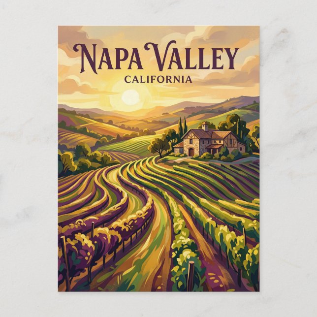 Cartão Postal Vale de Napa Califórnia (Frente)