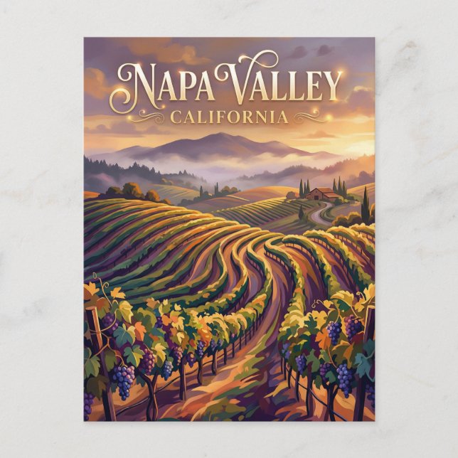 Cartão Postal Vale de Napa Califórnia (Frente)