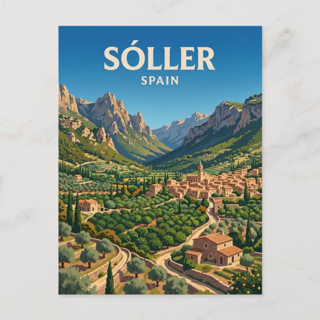 Cartão Postal Vale de Sóller Espanha (Frente)