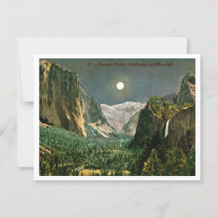 Cartão Postal Vale de Yosemite pela Lua desde 1910