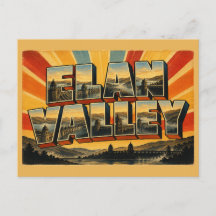 Vale do Elan País de Gales Arte de Viagem Vintage