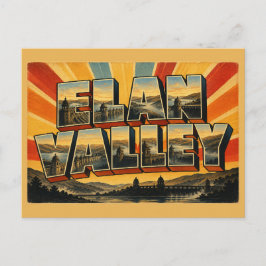 Cartão Postal Vale do Elan País de Gales Arte de Viagem Vintage