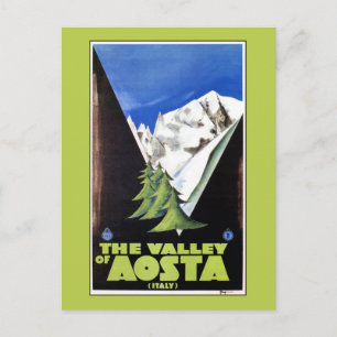 Cartão Postal Vale do poster de viagens dos Alpes de Aosta Itál