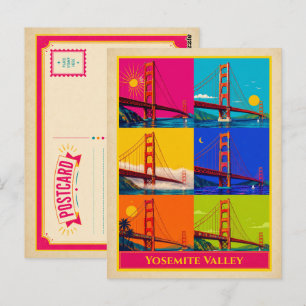 Cartão Postal Vale do Yosemite Califórnia Ponte Golden Gate