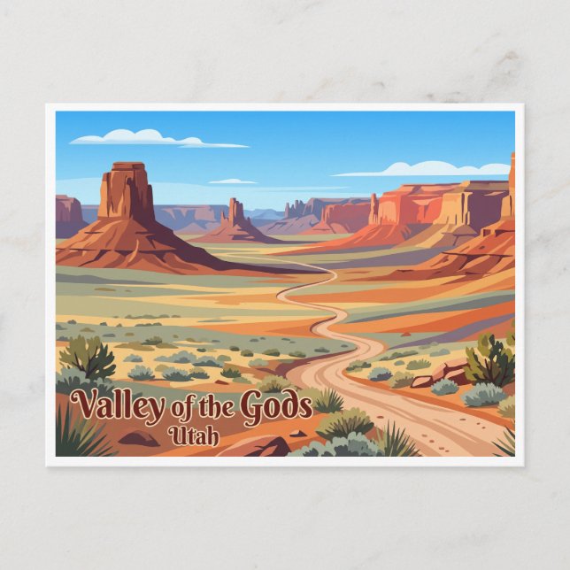 Cartão Postal Vale dos Deuses Mexican Hat Utah (Frente)