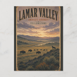 Cartão Postal Vale Lamar Yellowstone Viagem da Vida Selvagem Vin